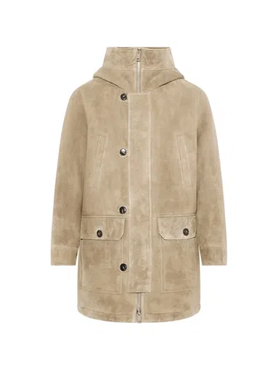Yves Salomon Shearling-lined Hooded Parka In Brown
