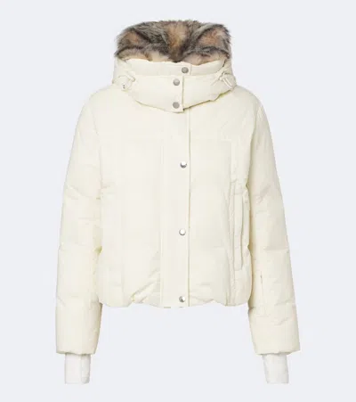 Yves Salomon Shearling-trimmed Hooded Down Ski Jacket In White