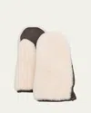 Yves Salomon Sheep Shearling Mittens In Cacao