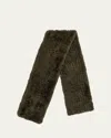 Yves Salomon Sheep Shearling Scarf In Amazone