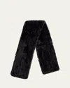 Yves Salomon Sheep Shearling Scarf In C99 Noir