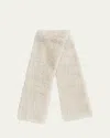 Yves Salomon Sheep Shearling Scarf In Neige
