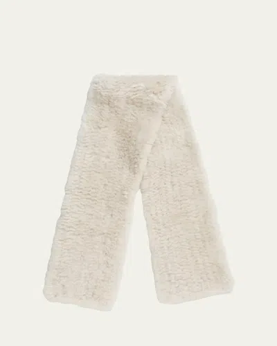 Yves Salomon Sheep Shearling Scarf In Neige
