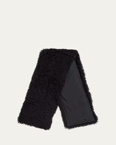 Yves Salomon Sheep Shearling Scarf In Noir