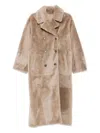 Yves Salomon Sheepskin Double-breasted Coat In Neutral