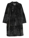 Yves Salomon Sheepskin Double-breasted Pocketed Coat In Black
