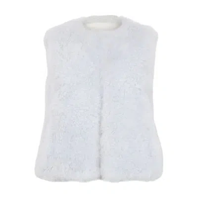 Yves Salomon Sheepskin Jacket In White