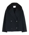 Yves Salomon Wool And Cashmere Double-breasted Coat In Black