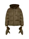 Yves Salomon Short Hooded Down Jacket Earth In Green