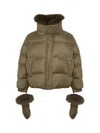 Yves Salomon Short Loro Piana Fabric Down Jacket Earth