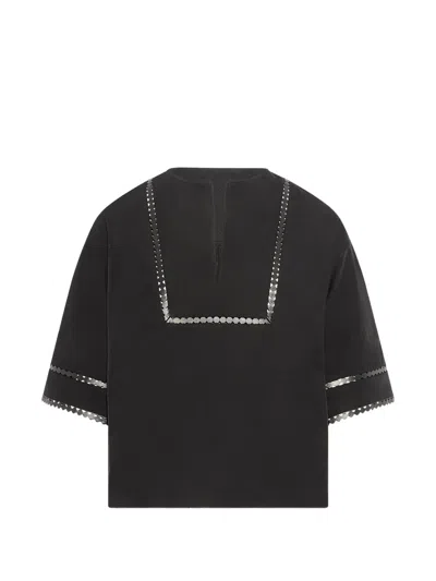 Yves Salomon Short-sleeve Blouse In Black