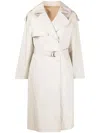 Yves Salomon Trenchcoat Aus Seide In Neutrals