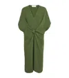 Yves Salomon Silk Crepe Dress In Green