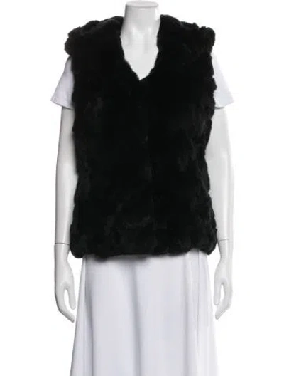 Pre-owned Yves Salomon Silk Vest In Black