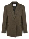Yves Salomon Single-breasted Blazer In Brown