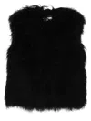 Yves Salomon Sleeveless Curly-fur Vest In Black