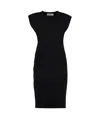 Yves Salomon Ribbed-knit Midi Dress In Black