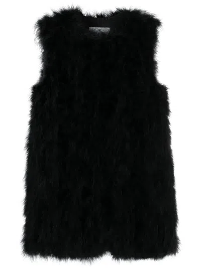 Yves Salomon Long Lightweight Feather Vest Clothing In Noir