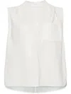 Yves Salomon Sleeveless Leather Blouse In Grey