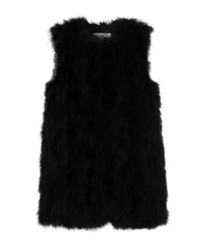 Yves Salomon Sleeveless Vest In Black
