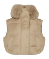 Yves Salomon Sleeveless Vest In Brown