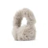 Yves Salomon Circular Faux Fur Fluffy Earmuffs In Neutral