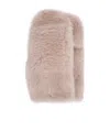 Yves Salomon Soft Faux Fur Rectangular Gloves In Nude