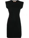 Yves Salomon Knitwear Stretch Crew Neck Dress In Black