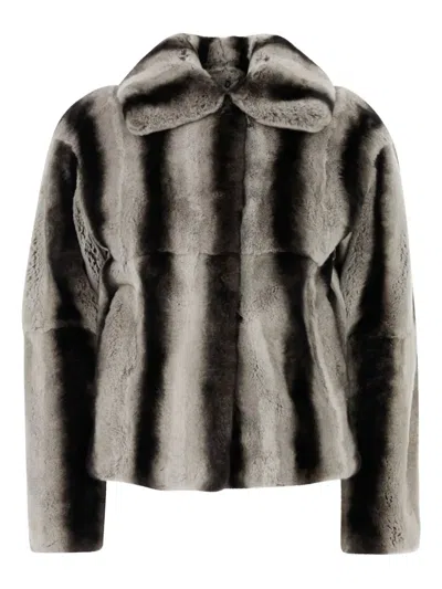 YVES SALOMON STRIPED JACKET