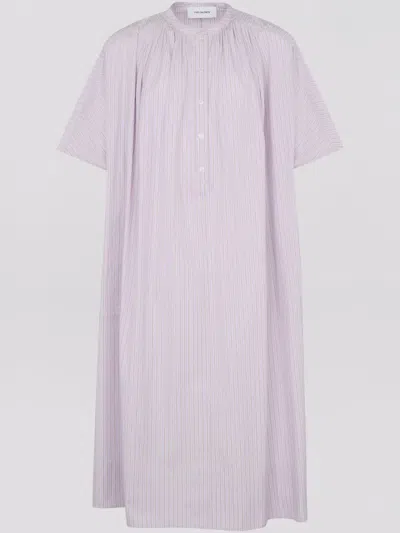 Yves Salomon Striped Midi Dress In Violett