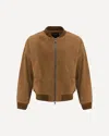 Yves Salomon Men Suede Bomber Jacket
