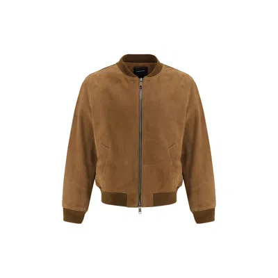 YVES SALOMON SUEDE BOMBER MEN'S JACKET