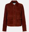 Yves Salomon Long-sleeved Leather Jacket In Brown