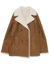 Yves Salomon Suede Jacket In Brown