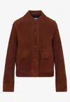 Yves Salomon Long-sleeved Leather Jacket In Pattern