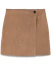 Yves Salomon Suede Mini Skirt In Neutrals