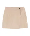 Yves Salomon Suede Mini Skirt In Nude