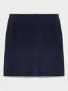 Yves Salomon Suede Skirt In Blue