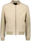 Yves Salomon Suede Varsity Jacket In Neutral