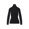 Yves Salomon Ribbed Black Wool And Cashmere Turtleneck Sweater In Black