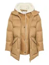 Yves Salomon Down Jacket In Brown