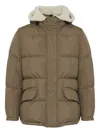 Yves Salomon Shearling-trimmed Hooded Padded Coat In Brown