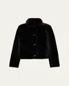 Yves Salomon Tailored Shearling Coat In Black