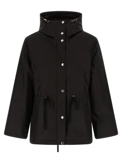 YVES SALOMON TECHNICAL BLACK 2-IN-1 PARKA WITH REMOVABLE MINK FUR LINING
