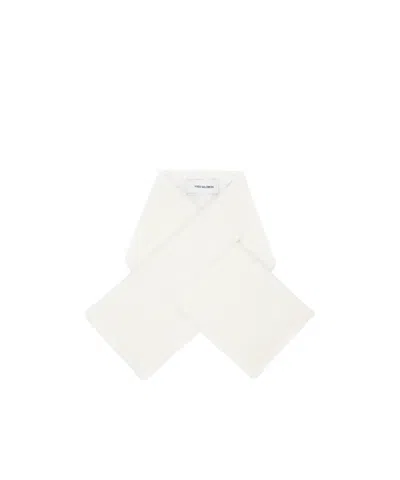 Yves Salomon White Technique Down Shearling Scarf In A1057 Cime