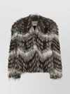 Yves Salomon Textured Faux Fur Jacket Belted In Black