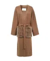 Yves Salomon Tie A Belt Overcoat In Brown