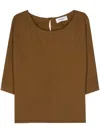 Yves Salomon Tie-fastening Wool Knitted Top In Brown
