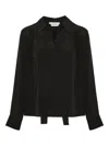 Yves Salomon Tie-neck Blouse In Black
