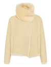 Yves Salomon Toscana Lambskin Fur-collar Jacket In Neutral
